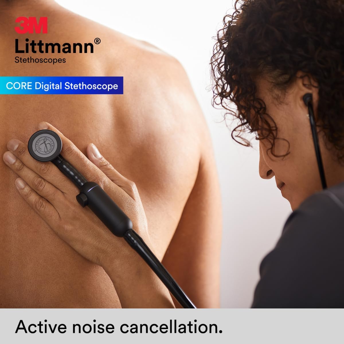 3M Littmann CORE Digital Stethoscope, Our Most Advanced Stethoscope Yet, Up To 40x Amplification*, Active Noise Cancellation, In-App Sound Wave Visualization, High Polish Rainbow Chestpiece, 8570