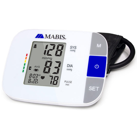 MABIS Universal Talking Blood Pressure Monitor, Upper Arm, Irregular Heartbeat Detection, 396-Reading Memory Storage for 4 User Profiles, FSA & HSA Eligible (Pack of 24)