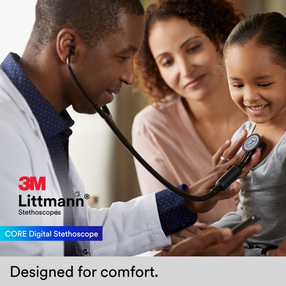 3M Littmann CORE Digital Stethoscope, Our Most Advanced Stethoscope Yet, Up To 40x Amplification*, Active Noise Cancellation, In-App Sound Wave Visualization, High Polish Rainbow Chestpiece, 8570